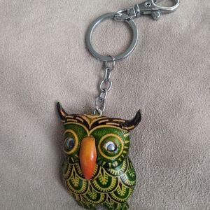 Leather Owl Key Ring Bag Charm Keychain Car Key Fob New
